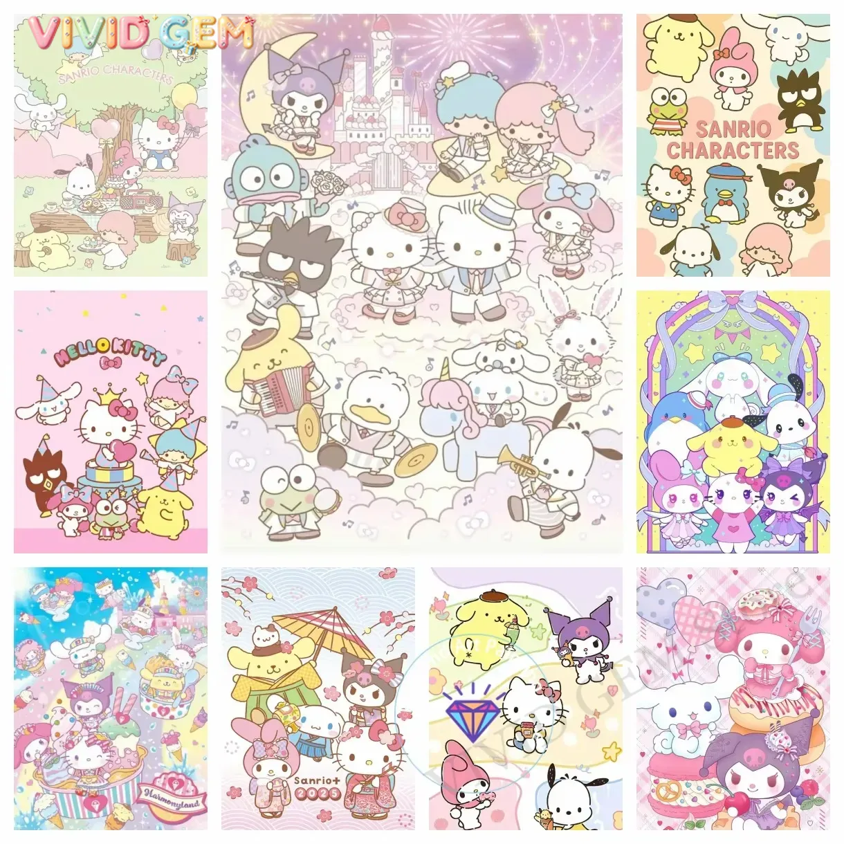 Diamond Painting Sanrio Family - Photo Mosaic Print ulasan dan harga