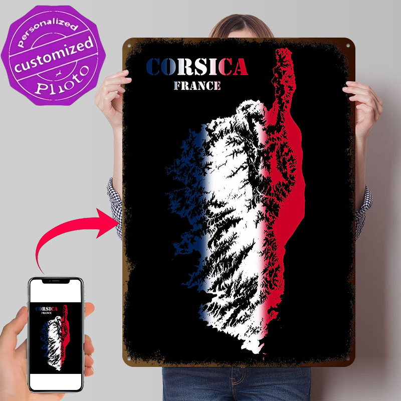 Corsica France Topographic Con - Custom Map Poster ulasan dan harga