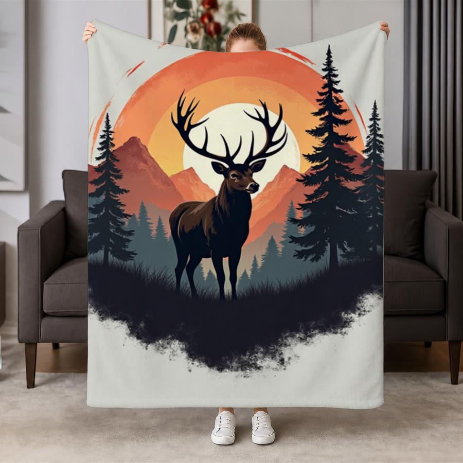 Vintage Stag And Mountain Suns - Family Tree Print ulasan dan harga