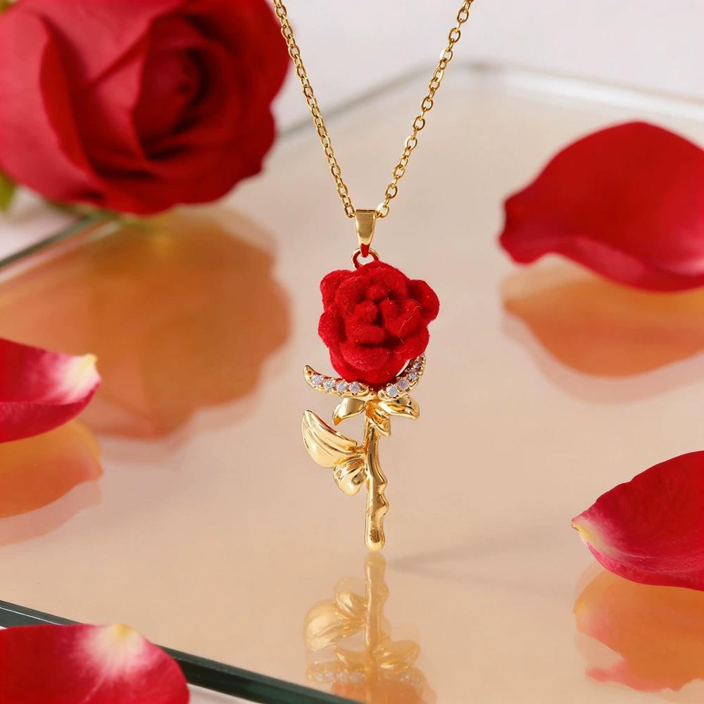 Women's Rose Necklace with Fre - Birth Flower Necklace ulasan dan harga