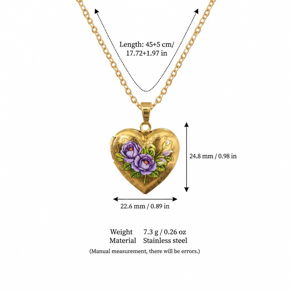 Heart Pendant Necklace Delicat - Birth Flower Necklace ulasan dan harga