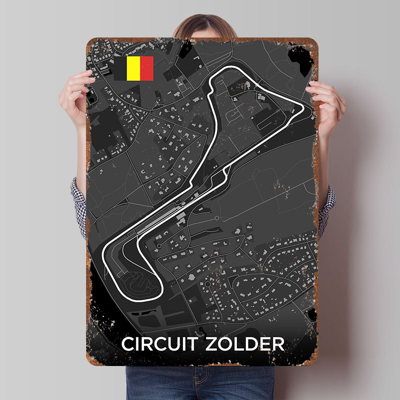 Circuit Zolder Track Map Metal - Custom Map Poster ulasan dan harga