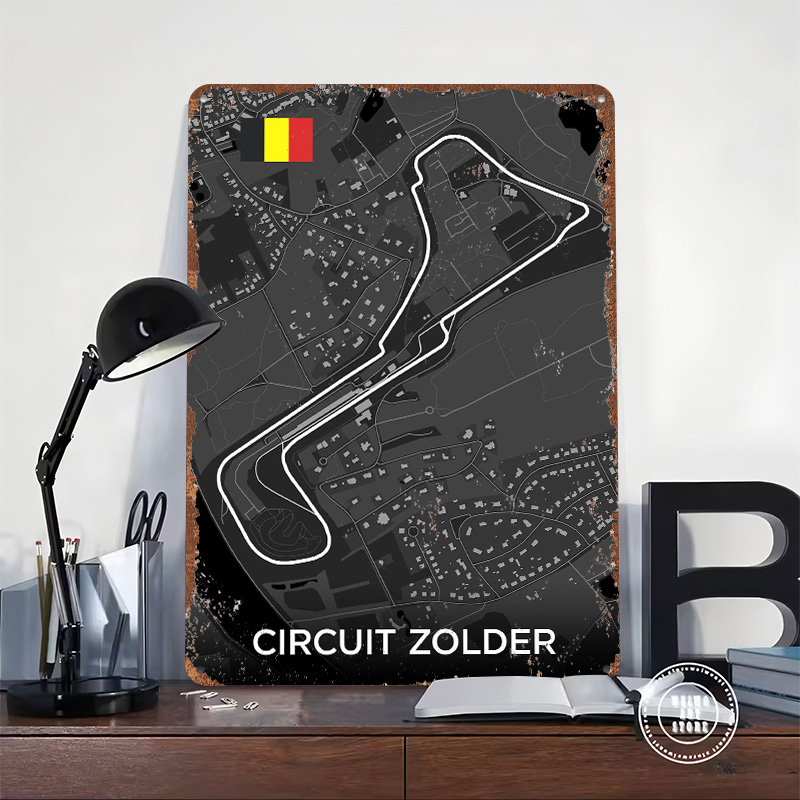 Circuit Zolder Track Map Metal - Custom Map Poster ulasan dan harga