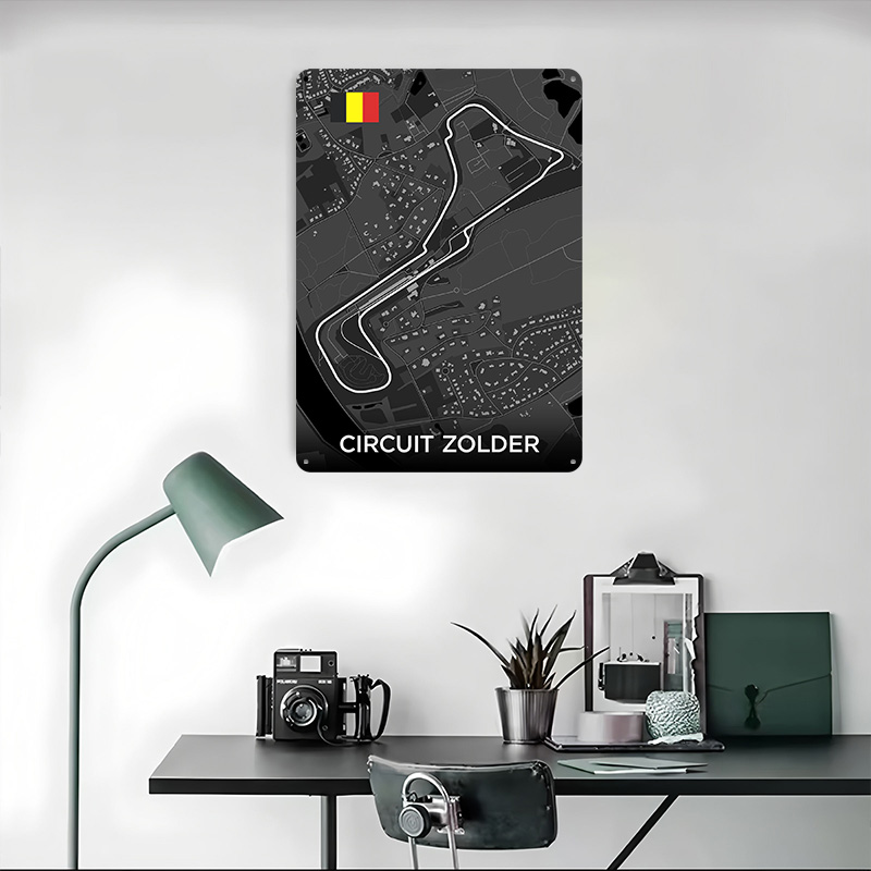 Circuit Zolder Track Map Metal - Custom Map Poster ulasan dan harga